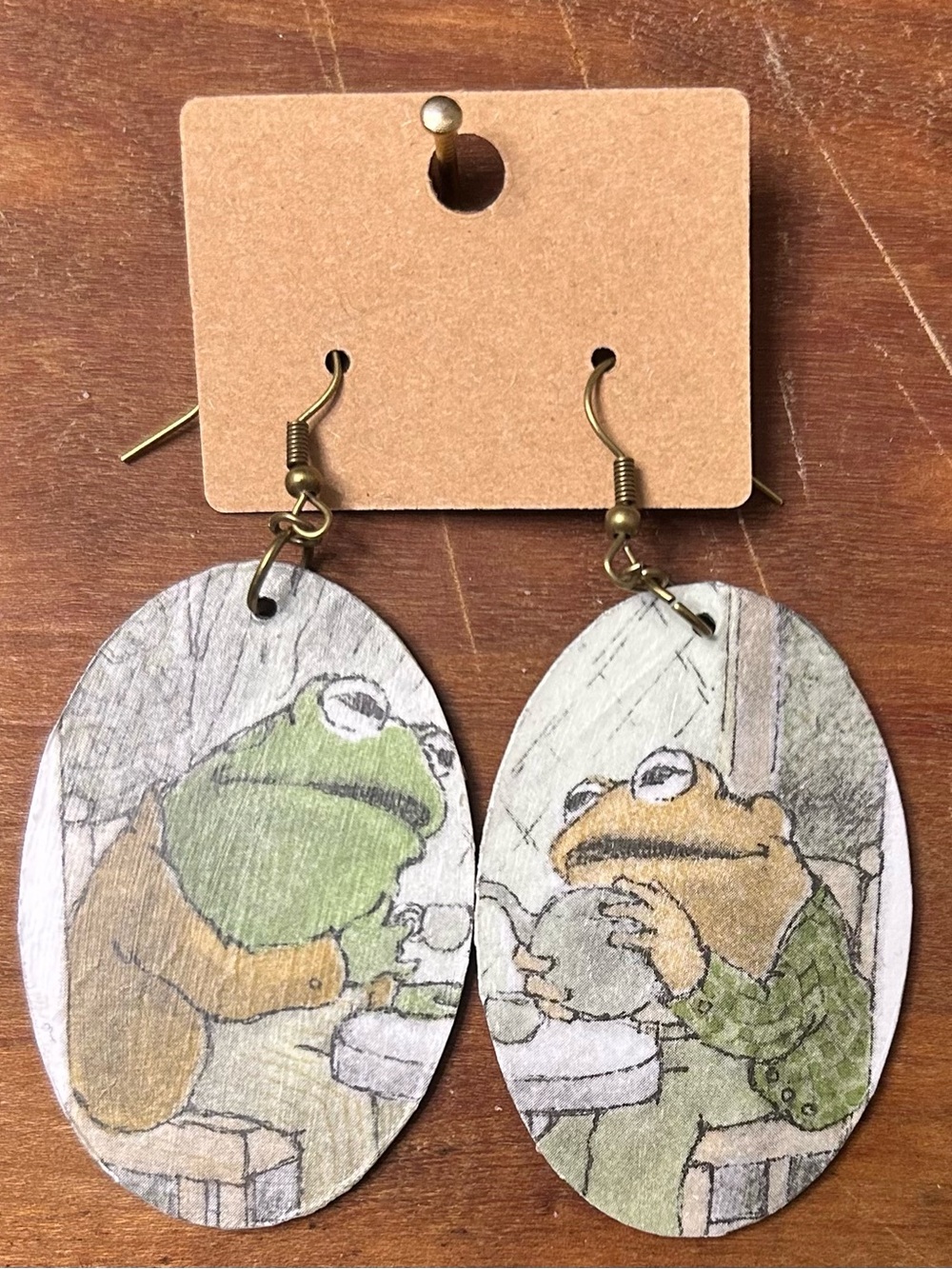 Upcycled Frog and Toad Drop Earrings